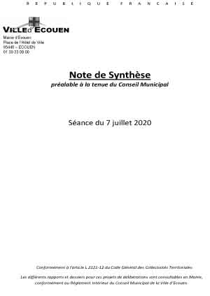 2020 07 07 Note de synthèse