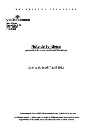 2020 07 07 Note de synthèse